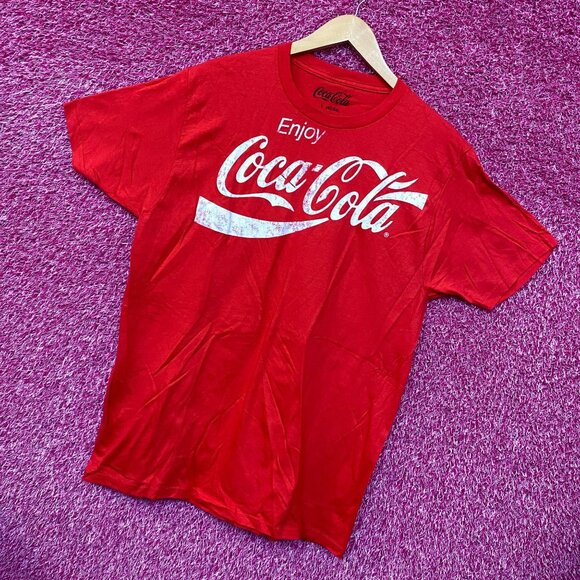 Coca-Cola Enjoy Coke Spell-Out Cursive Logo Promo Tee L - Picture 3 of 4